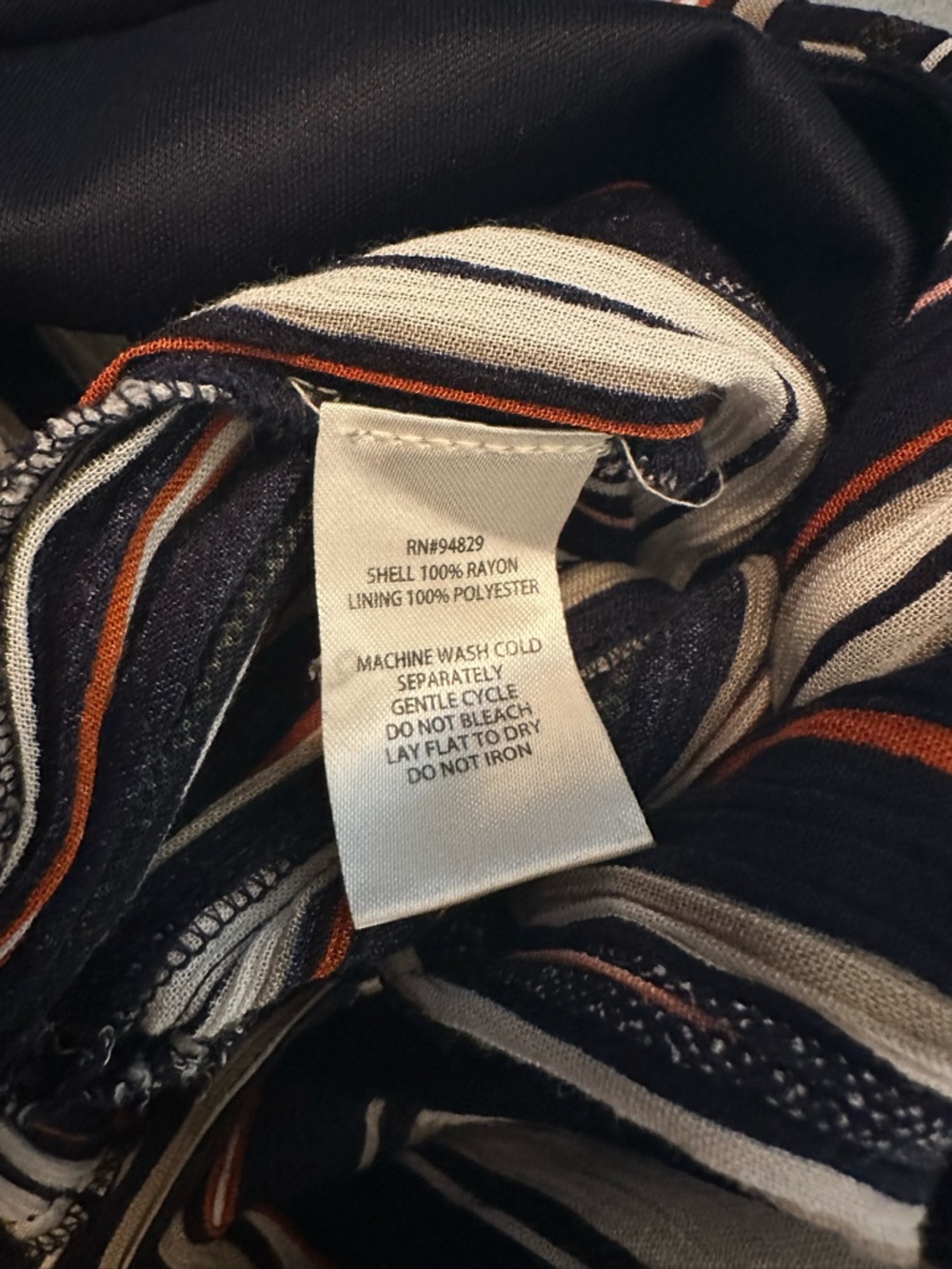 EUC Derek Heart Striped Jumpsuit in Black, Cream & Tan Sz S - Picture 9 of 9